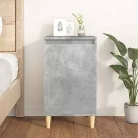 Betonszürke szerelt fa éjjeliszekrény 40x35x70 cm