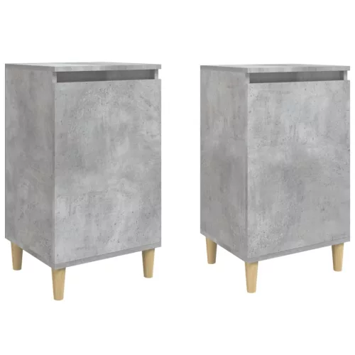 2 db betonszürke szerelt fa éjjeliszekrény 40x35x70 cm