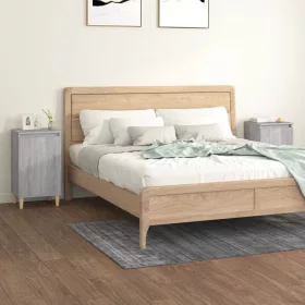   2 db szürke sonoma színű szerelt fa éjjeliszekrény 40x35x70 cm