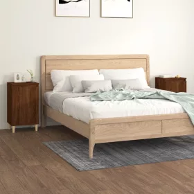  2 db barna tölgyszínű szerelt fa éjjeliszekrény 40x35x70 cm