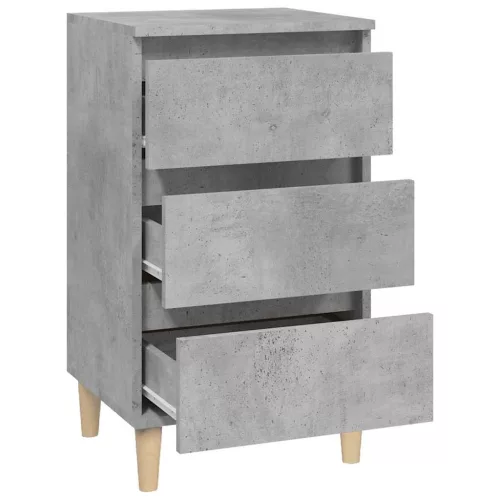 Betonszürke szerelt fa éjjeliszekrény 40x35x70 cm
