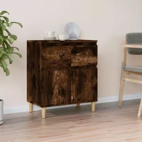   Füstös tölgy színű szerelt fa tálalószekrény 60 x 35 x 70 cm
