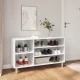 Magasfényű fehér szerelt fa cipősszekrény 102x36x60 cm