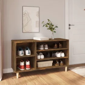   Füstös tölgy színű szerelt fa cipősszekrény 102 x 36 x 60 cm