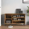 Füstös tölgy színű szerelt fa cipősszekrény 102 x 36 x 60 cm