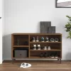 Barna tölgyszínű szerelt fa cipősszekrény 102x36x60 cm