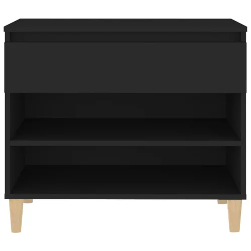Fekete szerelt fa cipősszekrény 70x36x60 cm