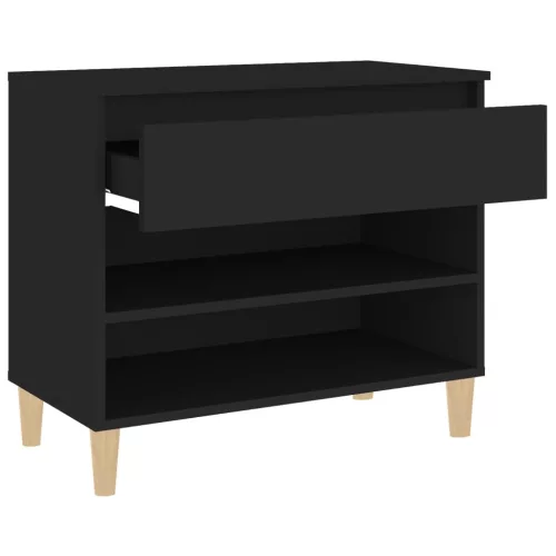 Fekete szerelt fa cipősszekrény 70x36x60 cm