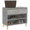 Betonszürke szerelt fa cipőszekrény 70x36x60 cm