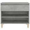 Betonszürke szerelt fa cipőszekrény 70x36x60 cm