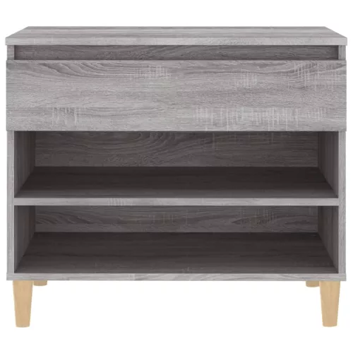 Szürke sonoma színű szerelt fa cipősszekrény 70x36x60 cm