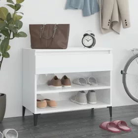   Magasfényű fehér szerelt fa cipőszekrény 70 x 36 x 60 cm