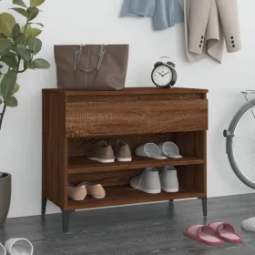   Füstös tölgy színű szerelt fa cipősszekrény 70 x 36 x 60 cm