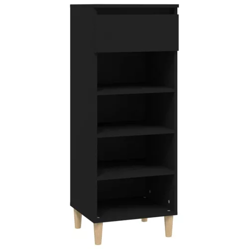 Fekete szerelt fa cipősszekrény 40x36x105 cm