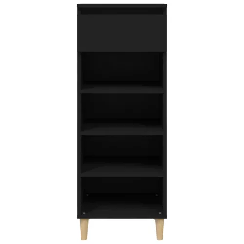 Fekete szerelt fa cipősszekrény 40x36x105 cm