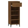 Barna tölgy színű szerelt fa cipőtartó 40x36x105 cm
