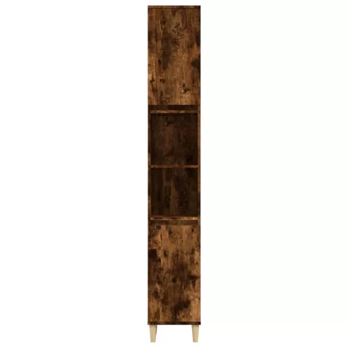 Füstös tölgy színű szerelt fa fürdőszobaszekrény 30x30x190 cm