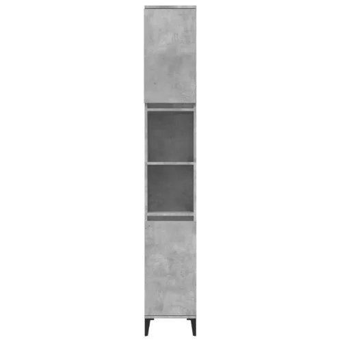 Betonszürke szerelt fa fürdőszobaszekrény 30 x 30 x 190 cm