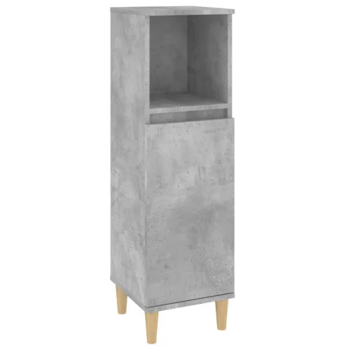 Betonszürke szerelt fa fürdőszobaszekrény 30 x 30 x 100 cm