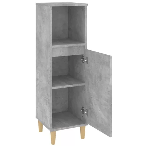Betonszürke szerelt fa fürdőszobaszekrény 30 x 30 x 100 cm