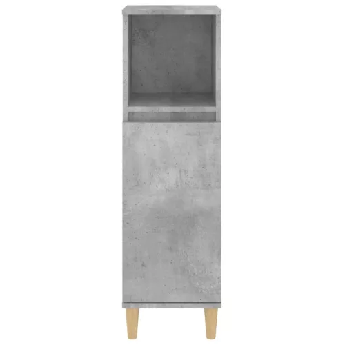 Betonszürke szerelt fa fürdőszobaszekrény 30 x 30 x 100 cm