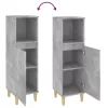 Betonszürke szerelt fa fürdőszobaszekrény 30 x 30 x 100 cm