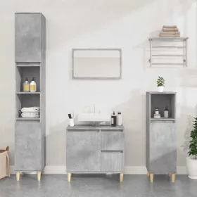   Betonszürke szerelt fa fürdőszobaszekrény 65 x 33 x 60 cm