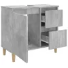 Betonszürke szerelt fa fürdőszobaszekrény 65 x 33 x 60 cm