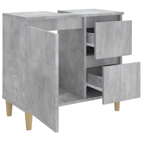 Betonszürke szerelt fa fürdőszobaszekrény 65 x 33 x 60 cm