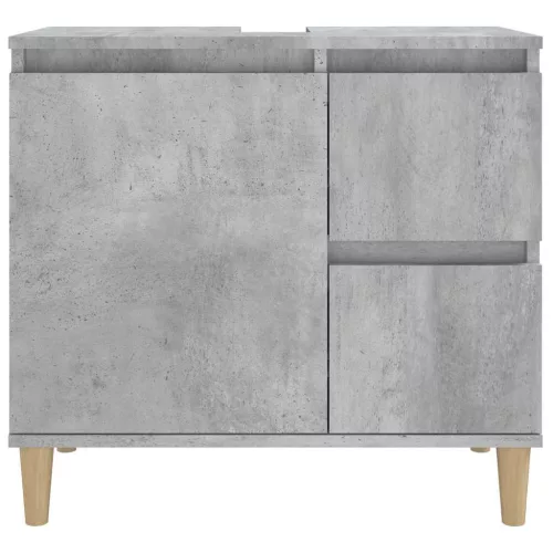 Betonszürke szerelt fa fürdőszobaszekrény 65 x 33 x 60 cm