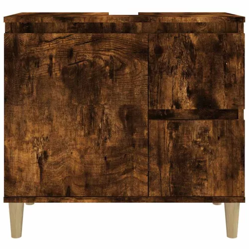 Füstös tölgy színű szerelt fa fürdőszobaszekrény 65x33x60 cm