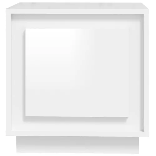 2 db magasfényű fehér szerelt fa éjjeliszekrény 44x35x45 cm