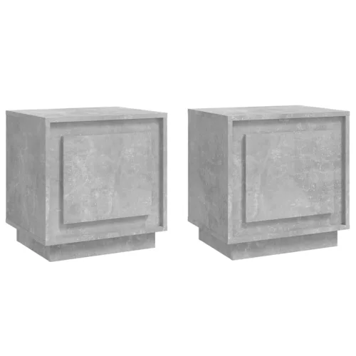 2 db betonszürke szerelt fa éjjeliszekrény 44x35x45 cm