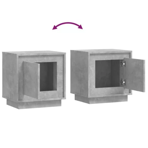 2 db betonszürke szerelt fa éjjeliszekrény 44x35x45 cm