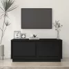 Fekete szerelt fa dohányzóasztal 102x50x44 cm