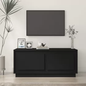 Fekete szerelt fa dohányzóasztal 102x50x44 cm