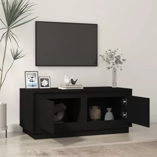Fekete szerelt fa dohányzóasztal 102x50x44 cm