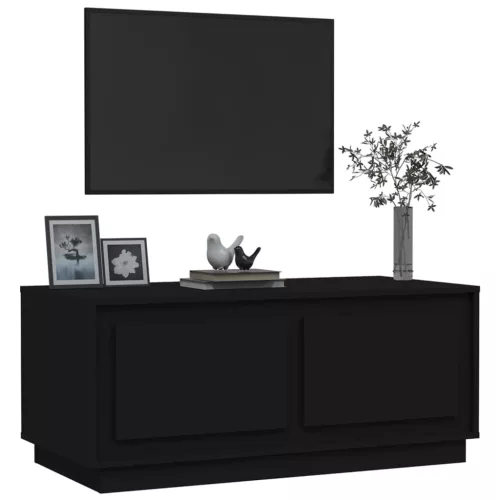 Fekete szerelt fa dohányzóasztal 102x50x44 cm