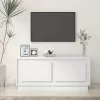 Magasfényű fehér szerelt fa dohányzóasztal 102 x 50 x 44 cm