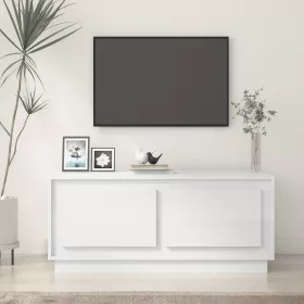   Magasfényű fehér szerelt fa dohányzóasztal 102 x 50 x 44 cm