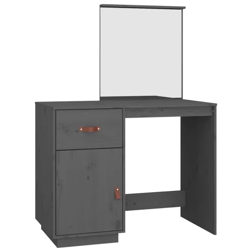 Szürke tömör fenyőfa fésülködőasztal 95 x 50 x 134 cm