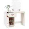 Fehér tömör fenyőfa fésülködőasztal LED-del 95 x 50 x 133,5 cm