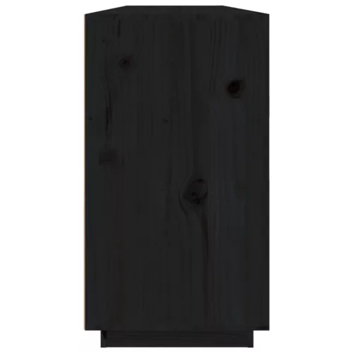 Fekete tömör fenyőfa tálalószekrény 100 x 40 x 75 cm