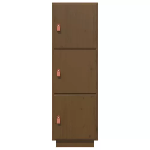 Mézbarna tömör fenyőfa magasszekrény 34 x 40 x 108,5 cm