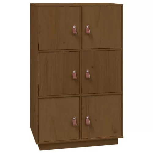 Mézbarna tömör fenyőfa magasszekrény 67 x 40 x 108,5 cm