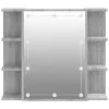 Szürke sonoma tölgy színű tükrös szekrény LED-del 70x16,5x60 cm
