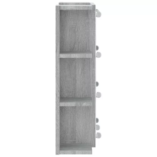 Szürke sonoma tölgy színű tükrös szekrény LED-del 70x16,5x60 cm