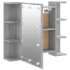 Szürke sonoma tölgy színű tükrös szekrény LED-del 70x16,5x60 cm