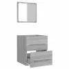 Szürke sonoma színű tükrös fürdőszobaszekrény 41 x 38,5 x 48 cm