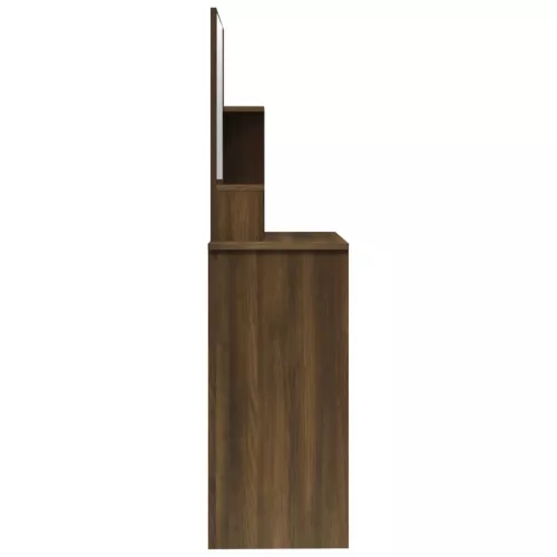 Barna tölgy színű fésülködőasztal tükörrel 86,5 x 35 x 136 cm